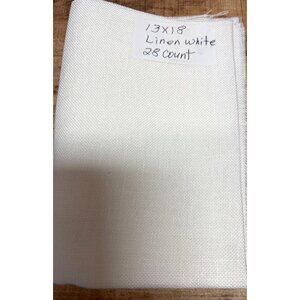 28 Count Linen White Cross Stitch Fabric 13x18 Inches